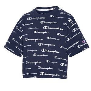 light blue champion tee